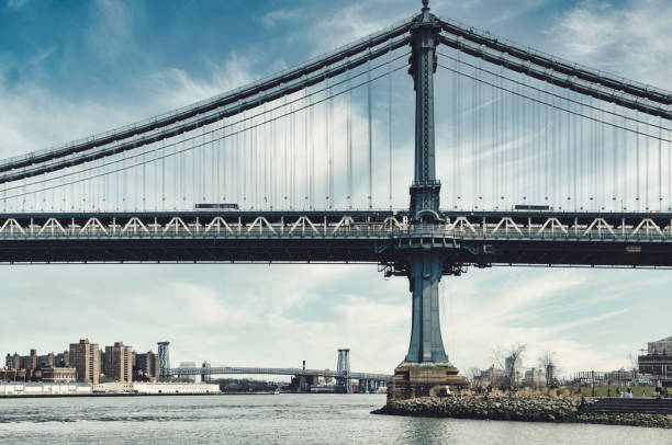 ニューヨーク市のマンハッタン橋の側面図、昼間は、アメリカ - brooklyn new york city retro revival old fashioned ストックフォトと画像