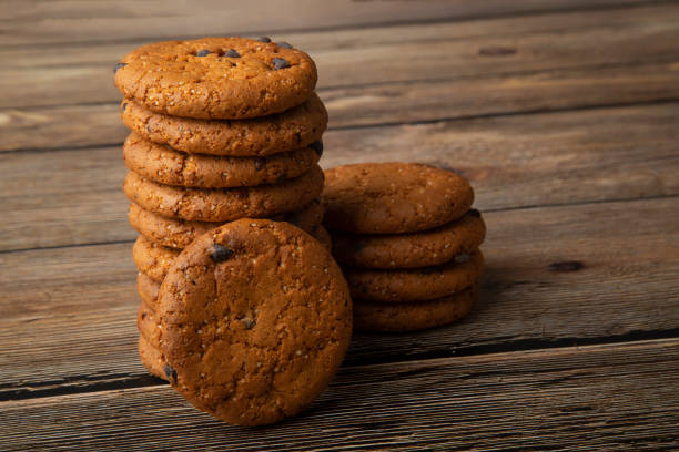 istock Oatmeal cookies with chocolate slices. 1364978519