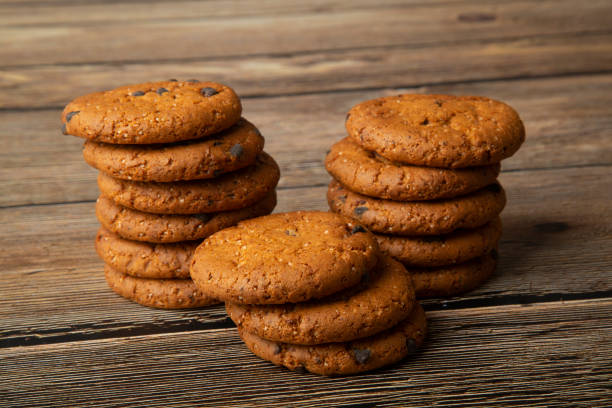 istock Oatmeal cookies with chocolate slices. 1364978551