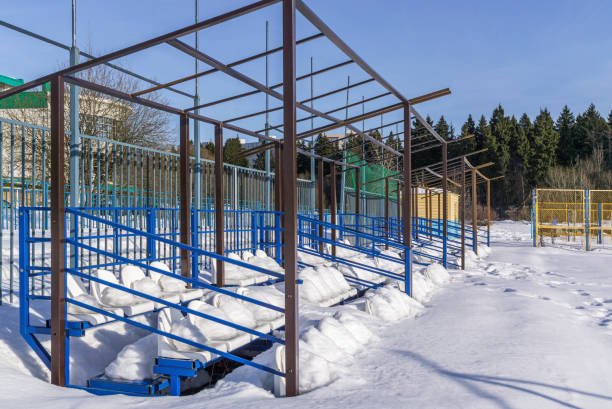 istock Volleyball court in winter 1364980288