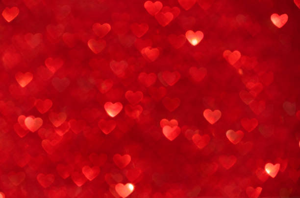 istock Defocus light red Background. Hearts Bokeh with blick. 1364985930