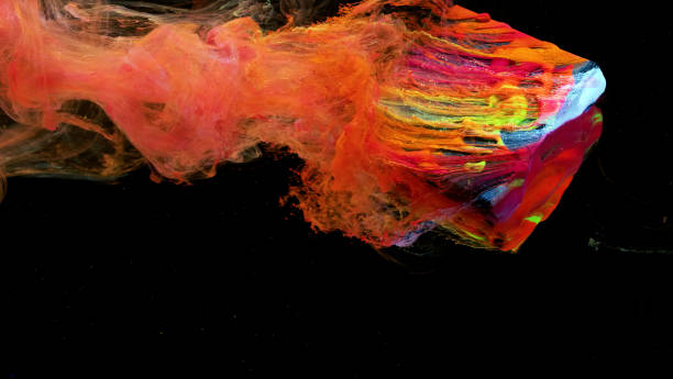 istock Acrylic colors and ink in water. 1364988987