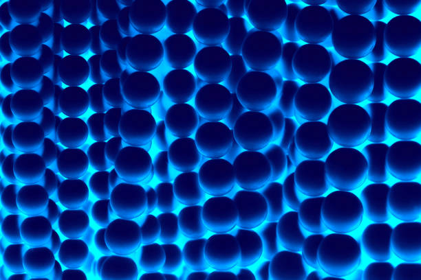 istock Blue-blue abstract texture with round decorative elements. Background, wallpaper, banner, poster. 1364992835