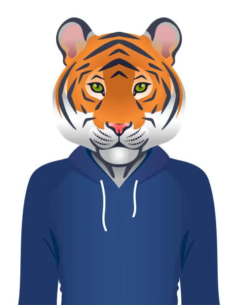 Vector illustration of Tiger with a human body