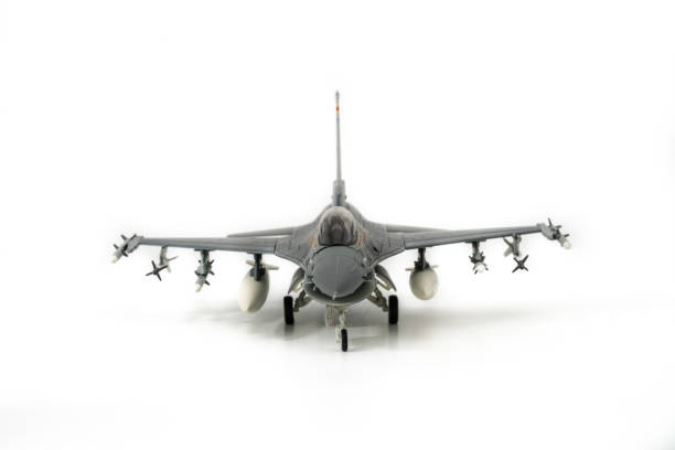 istock Jet fighter isolated on white in landing configuration 1364995810