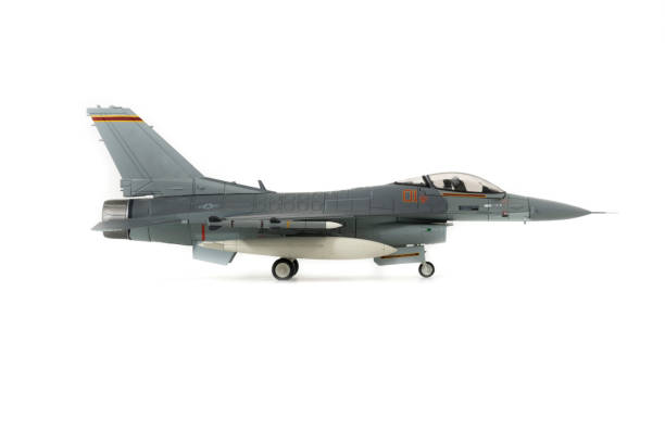 istock Jet fighter isolated on white in landing configuration 1364995864