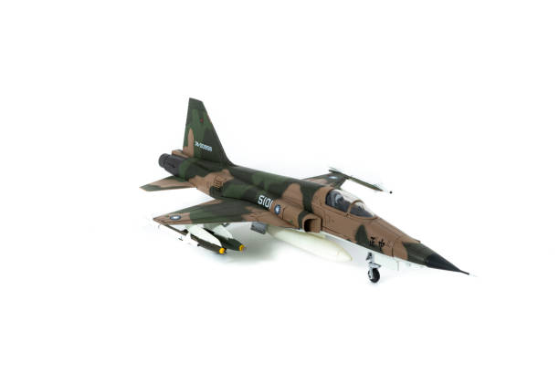 istock Jet fighter isolated on white in landing configuration 1364996228