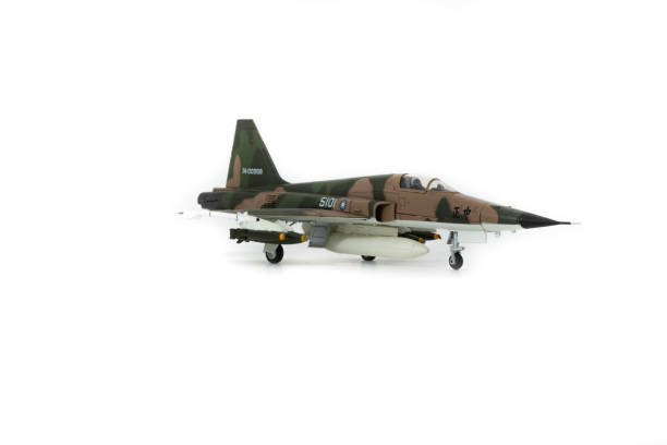 istock Jet fighter isolated on white in landing configuration 1364996346