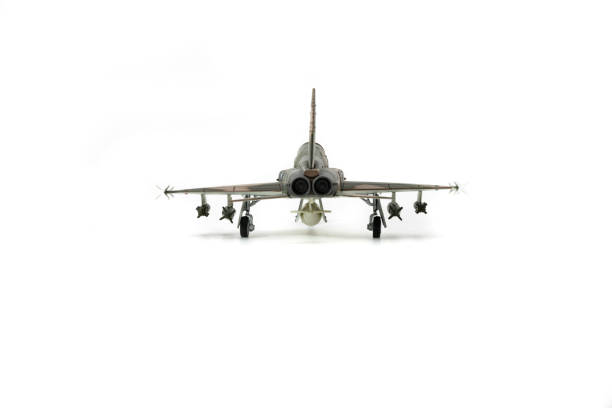 istock Jet fighter isolated on white in landing configuration 1364996972