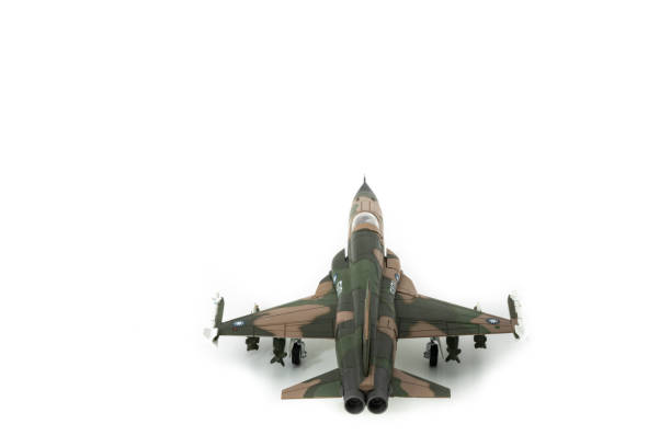 istock Jet fighter isolated on white in landing configuration 1364997275