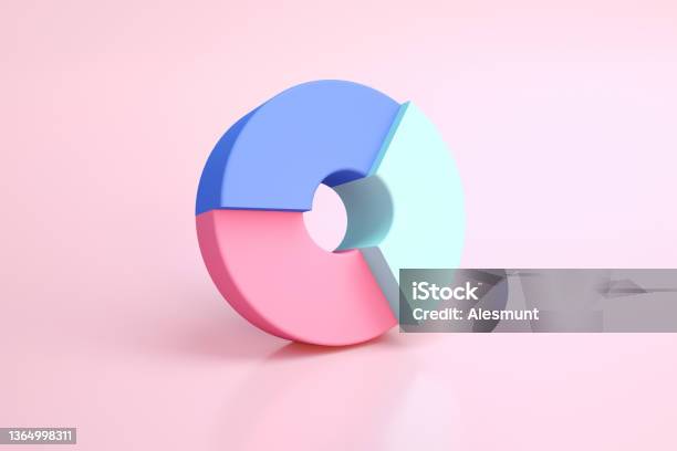 Donut Chart Stock Photo - Download Image Now - Pie Chart, Three Dimensional, Donut Chart