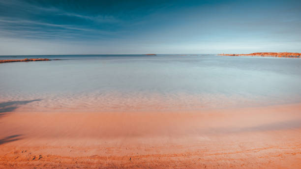 istock Elafonisi beach in Crete, Greece, pink sand, Panorama, long exposure 1364998440
