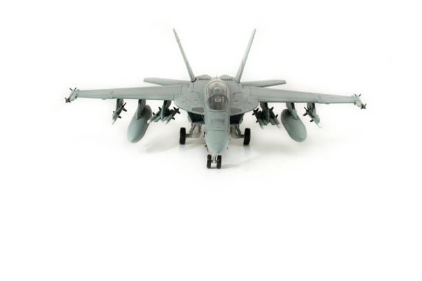 istock Jet fighter isolated on white in landing configuration 1364999081