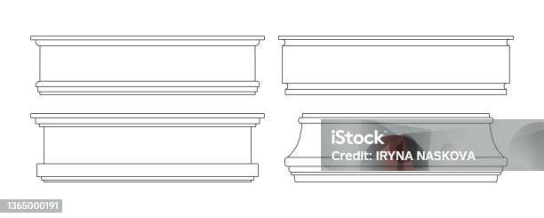 Vector Art Baseboard Plastic Or Wood Baseboards Line Art Elements Set Isolated On White ...