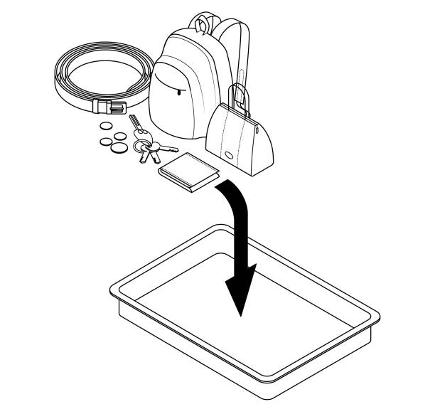 предметы безопасности аэропорта - airport isometric airport security x ray stock illustrations