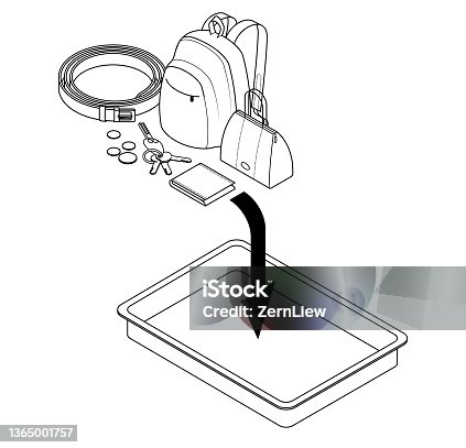 istock Airport security items 1365001757
