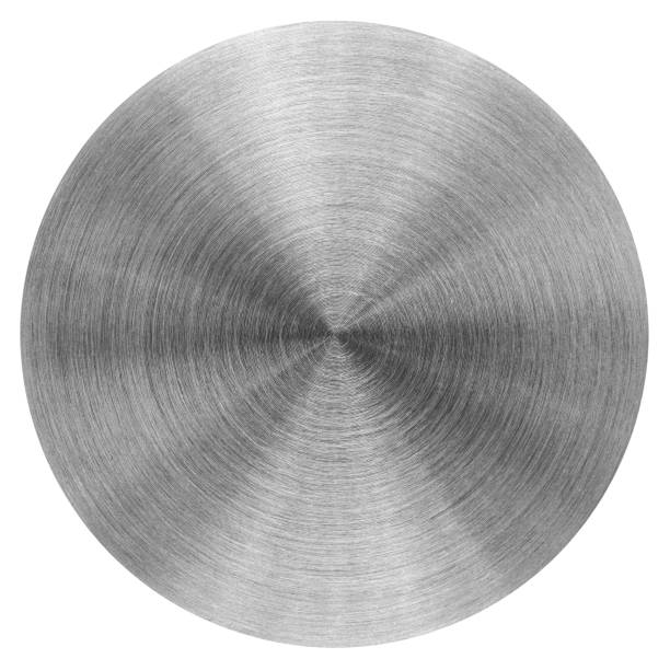 istock Metal round circular texture. Stainless steel texture close up isolated on white background 1365005964