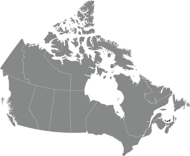 ilustraciones, imágenes clip art, dibujos animados e iconos de stock de mapa localizador de la isla del príncipe eduardo, canadá - map of canada