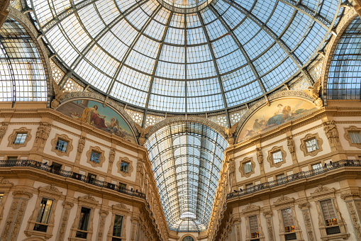 Vittorio Emanuele Galleries in Milan, Italy.\
