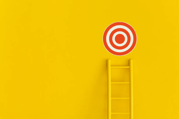 istock Ladder career path for business growth success process. Inspiration and creative idea concept. 1365011905