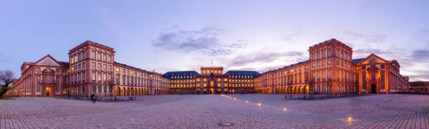 Panoramic view of the Baroque Palace of Mannheim. Here are located the University and a Historic Museum. Mannheim, Germany. February, 7th 2013. Panoramic view of the Baroque Palace of Mannheim. Here are located the University and a Historic Museum. mannheim photos stock pictures, royalty-free photos & images