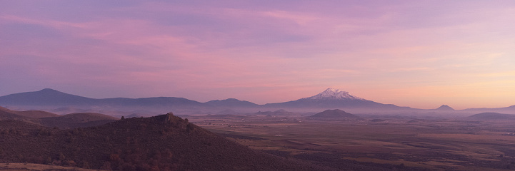 Mt Shasta Sunset with Fog