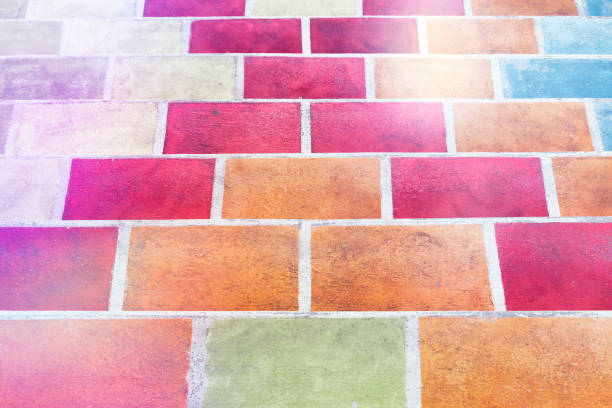 texture of painted bricks in colorful staircase - texture - graphic elements\