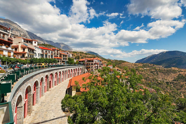The village Arachova, Greece Traditional buildings at the village Arachova, Greece arachova greece stock pictures, royalty-free photos & images