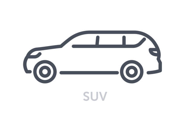 illustrazioni stock, clip art, cartoni animati e icone di tendenza di concetto di tipi di veicoli - car silhouette land vehicle sports utility vehicle