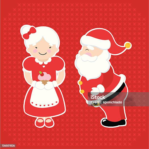 Santa And Mrs Claus Stock Illustration - Download Image Now - Affectionate, Apron, Care
