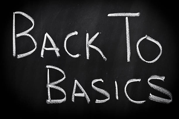Back to basics Back to basics on chalkboard simple living stock pictures, royalty-free photos & images