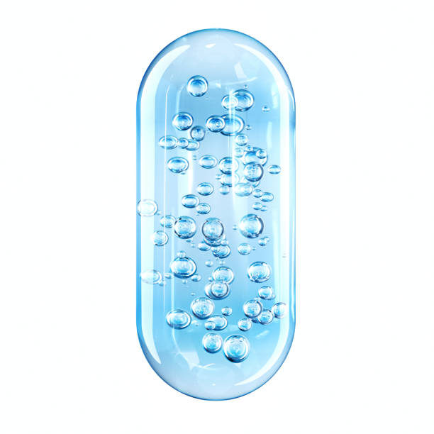 istock Water capsule isolated on white background 1365023727