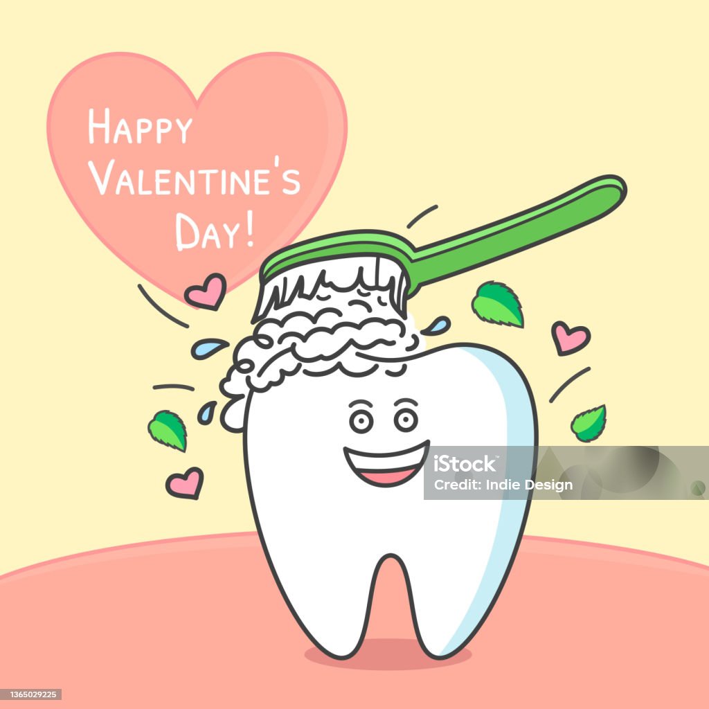 Ilustración de Tarjeta De San Valentín Diente De Dibujos Animados  Ilustración Dental Del Cepillado De Dientes Saludos Desde Odontología y más  Vectores Libres de Derechos de Personaje - iStock