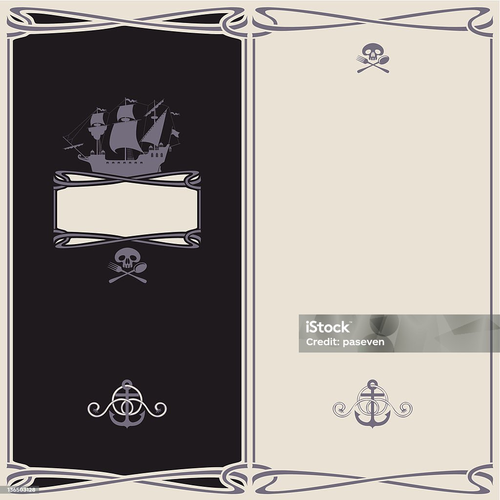 menu sur le thème pirate - clipart vectoriel de Alcool libre de droits