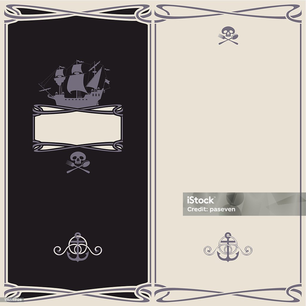 O tema de pirata menu - Royalty-free Arma de Fogo arte vetorial
