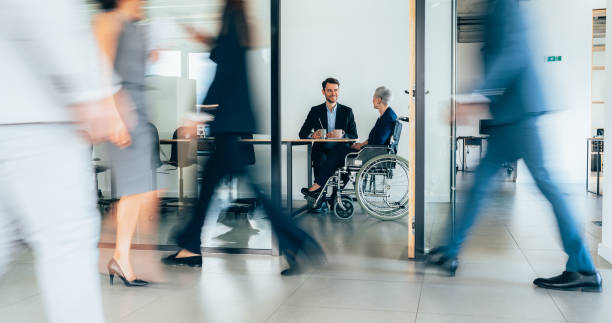 istock Wheelchair access in the office 1365031688