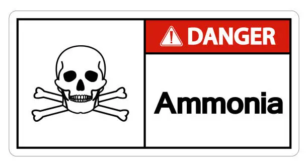 Vector illustration of Danger Ammonia Symbol Sign On White Background
