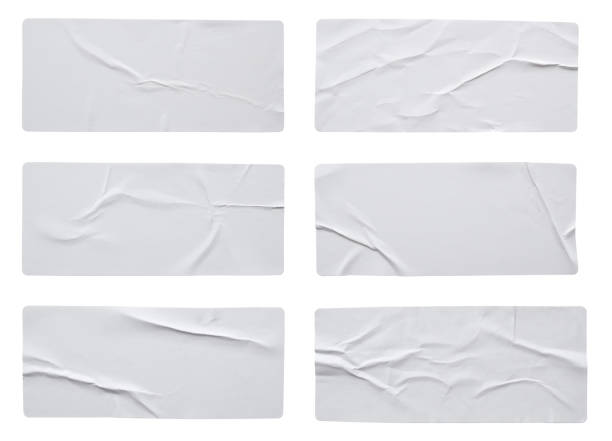 istock Blank paper sticker label set isolated on white background 1365037172