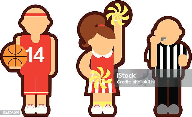 Basketball People Stock Illustration - Download Image Now - Basketball - Ball, Basketball - Sport, Referee