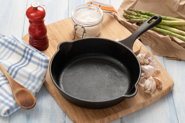 istock cast iron skillet with ingredients around 1365051832