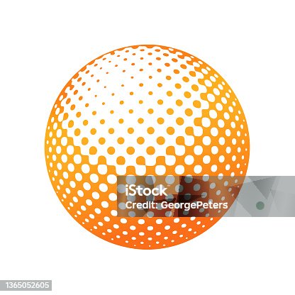 istock Ball with half tone dot pattern 1365052605