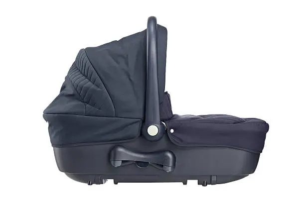A studio shot of a carrycot isolated against white background