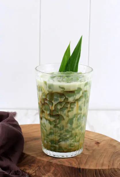 Cendol is Sweet Ice Dessert made from Rice Flour, Pandan Leaf, Coconut Milk, and Palm Sugar Syrup. Popular for Takjil Breaking teh Fast in South East Asia