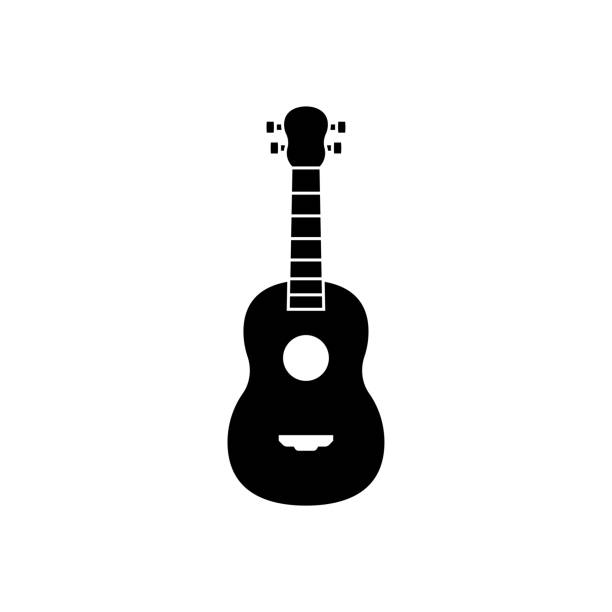 ilustrações, clipart, desenhos animados e ícones de vetor de modelo de ícone ukulele isolado - uke