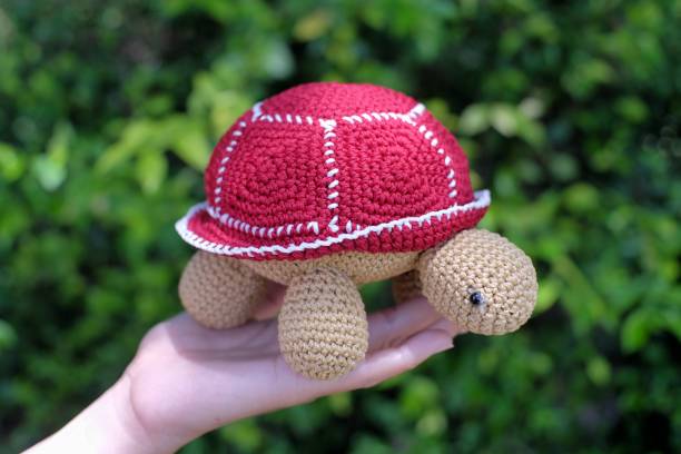 istock The stuffed turtle is made of knitted yar 1365072903