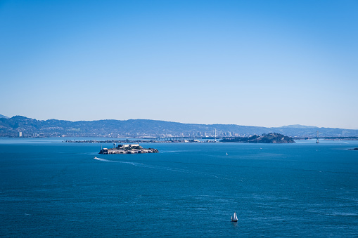 Alcatraz, Yerba Buena and Treasure Islands Viewed from Battery Spencer