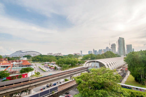 istock Aerial view of Singapore transport system 1365074653