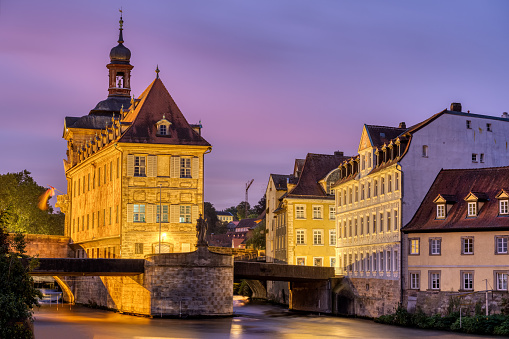 The Alte Rathaus and the river Regnitz