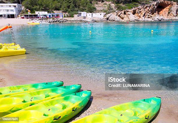 Ibiza Port De Sant Miquel San Miguel Beach Stock Photo - Download Image Now - Kayak, Ibiza Island, Mediterranean Culture