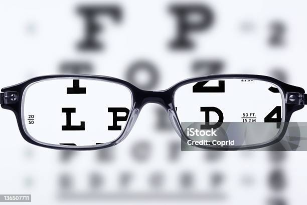 Очки И Глаз Диаграммы — стоковые фотографии и другие картинки Очки - Очки, Таблица проверки зрения, Центр внимания